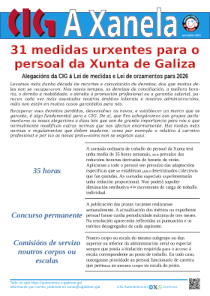 Xanela. 31 medidas lei medidas e orzamentos 2026